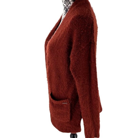 Abercrombie Womens pocket Cardigan Size X Small Soft Cozy Sweater Burnt Orange - Picture 3 of 15
